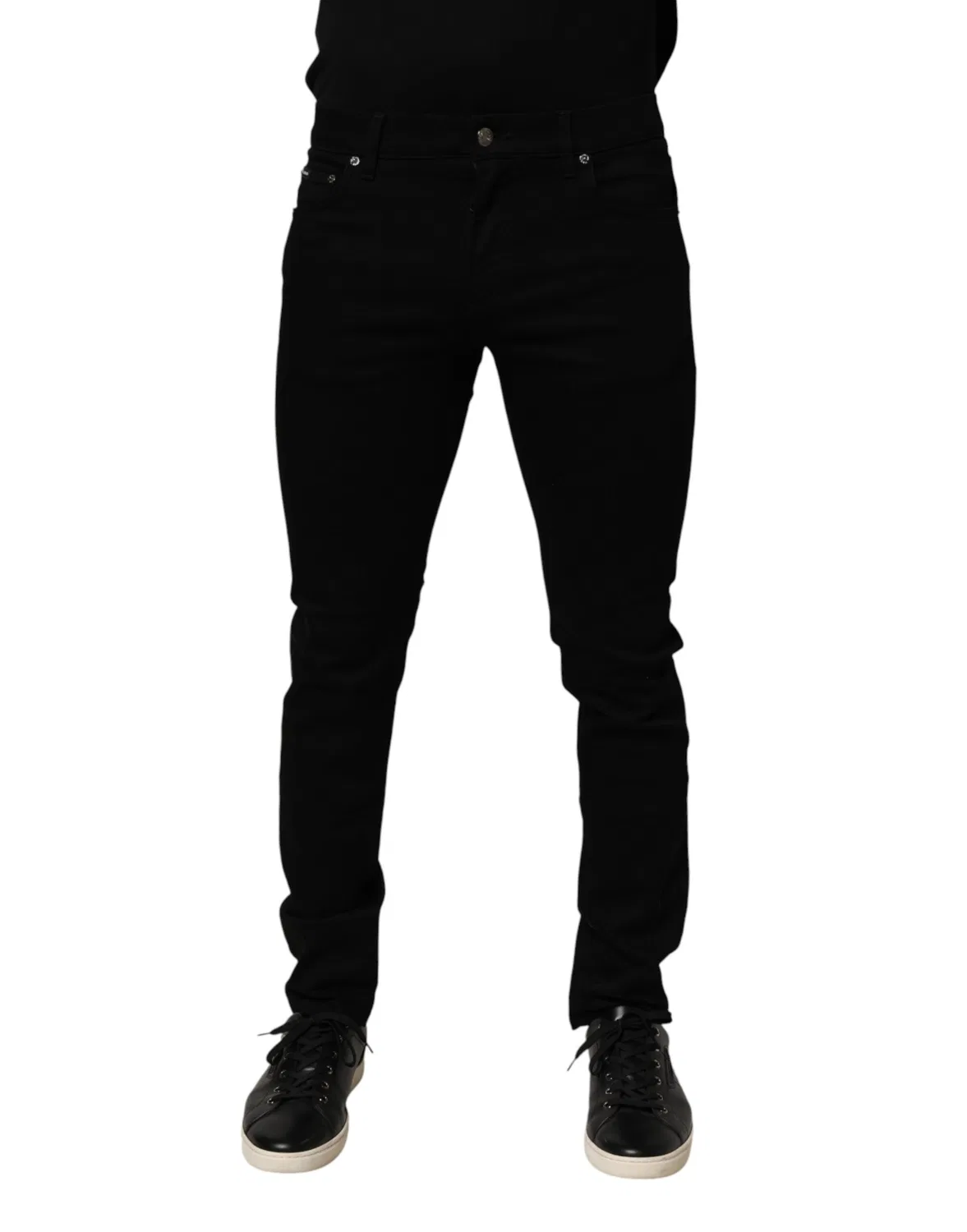 Мужские джинсы узкого кроя с логотипом Slim Fit Jeans Dolce & Gabbana, Black