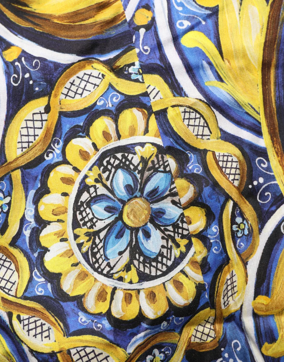 Женская хлопковая блузка с принтом Majolica Dolce & Gabbana, Multicolor