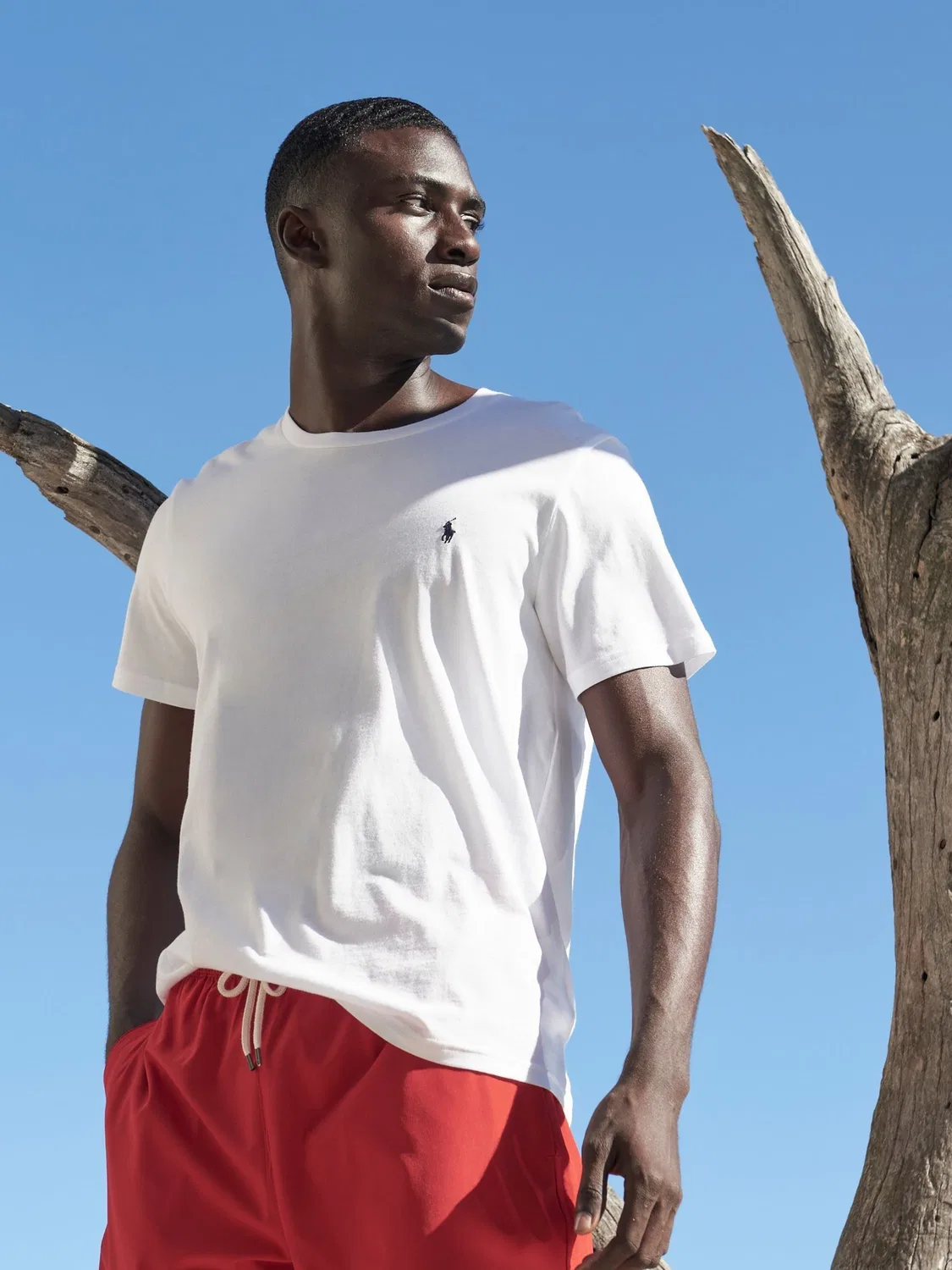 Белая хлопковая футболка с короткими рукавами и логотипом Polo Ralph Lauren