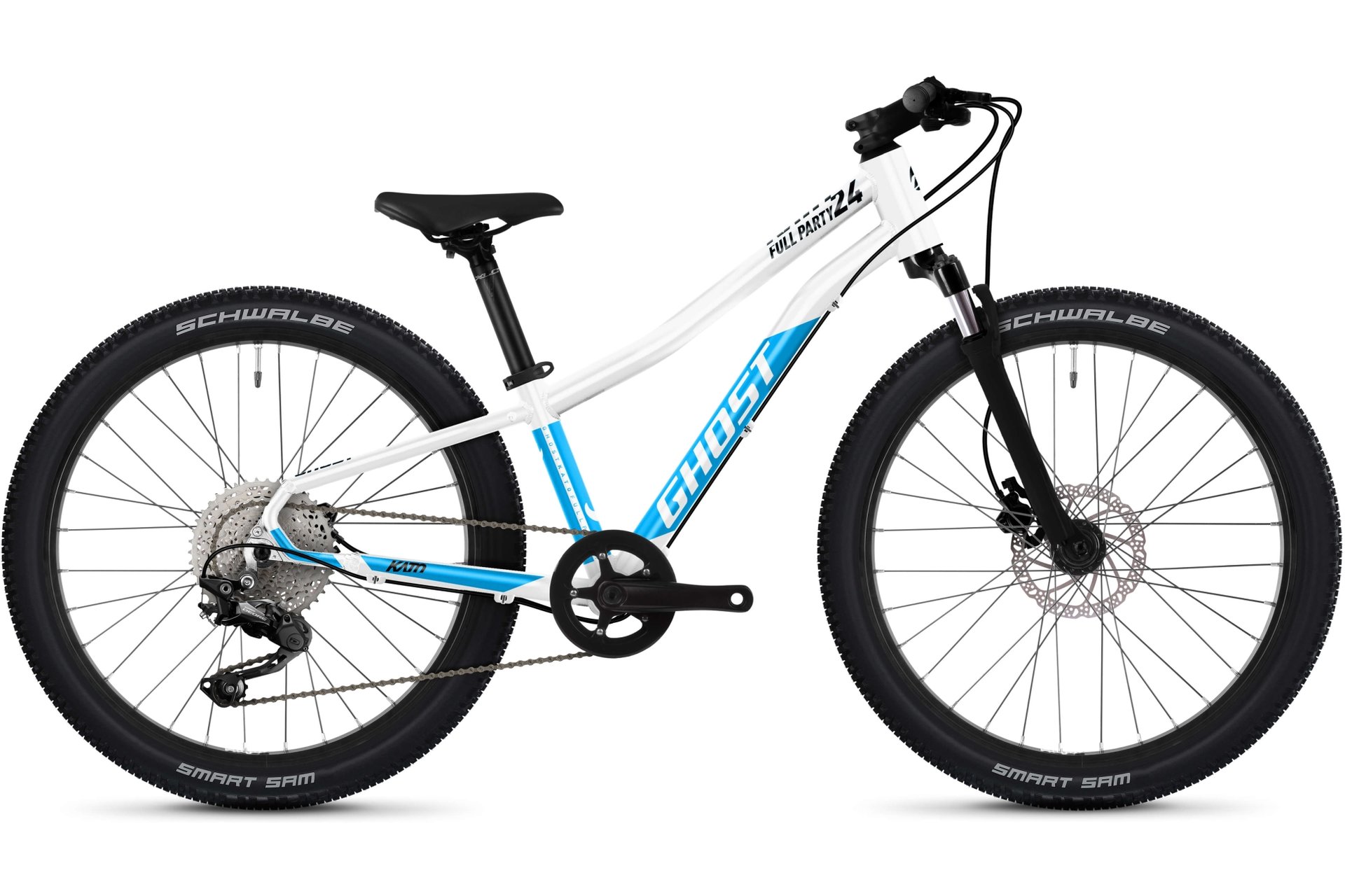 

Горный велосипед Ghost Kato 24 Full Party - 24 дюймов - Diamant - 2025, цвет Weiß|pearl white/bright blue - glossy
