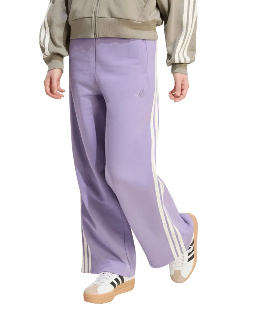 Штаны спортивные с широкими штанинами, французский футер, Adidas Kit 3-Stripes Wide Pant adidas, Magic Lilac