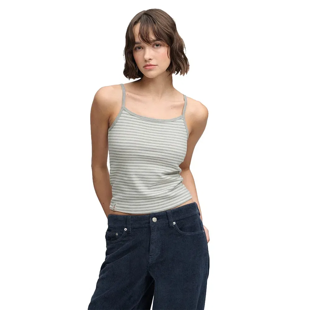Женский топ без рукавов Athletics Essentials Stripe Cami Superdry, Grey