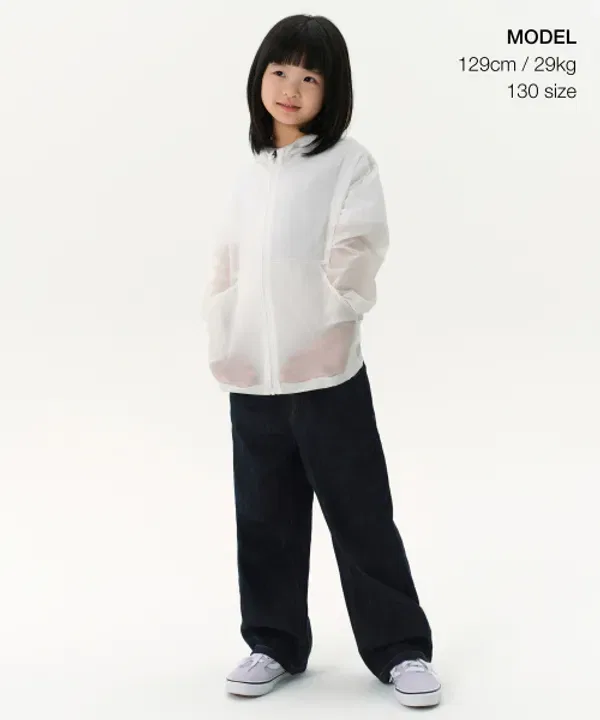 Джинсы широкие на поясе с имитацией льна, Musinsa Standard Kids, глубокий индиго — фото 2