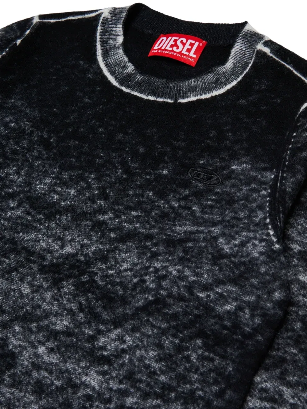 Свитер с вышитым логотипом Diesel Kids, черный — фото 3