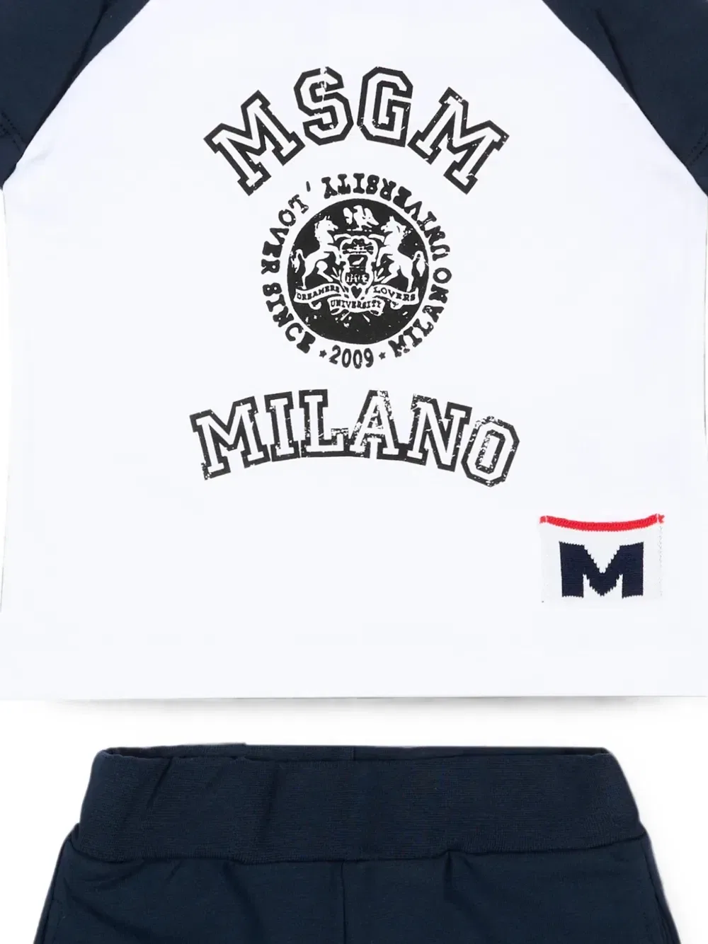 Комплект из шорт с рукавом реглан и логотипом Msgm Kids, синий — фото 3