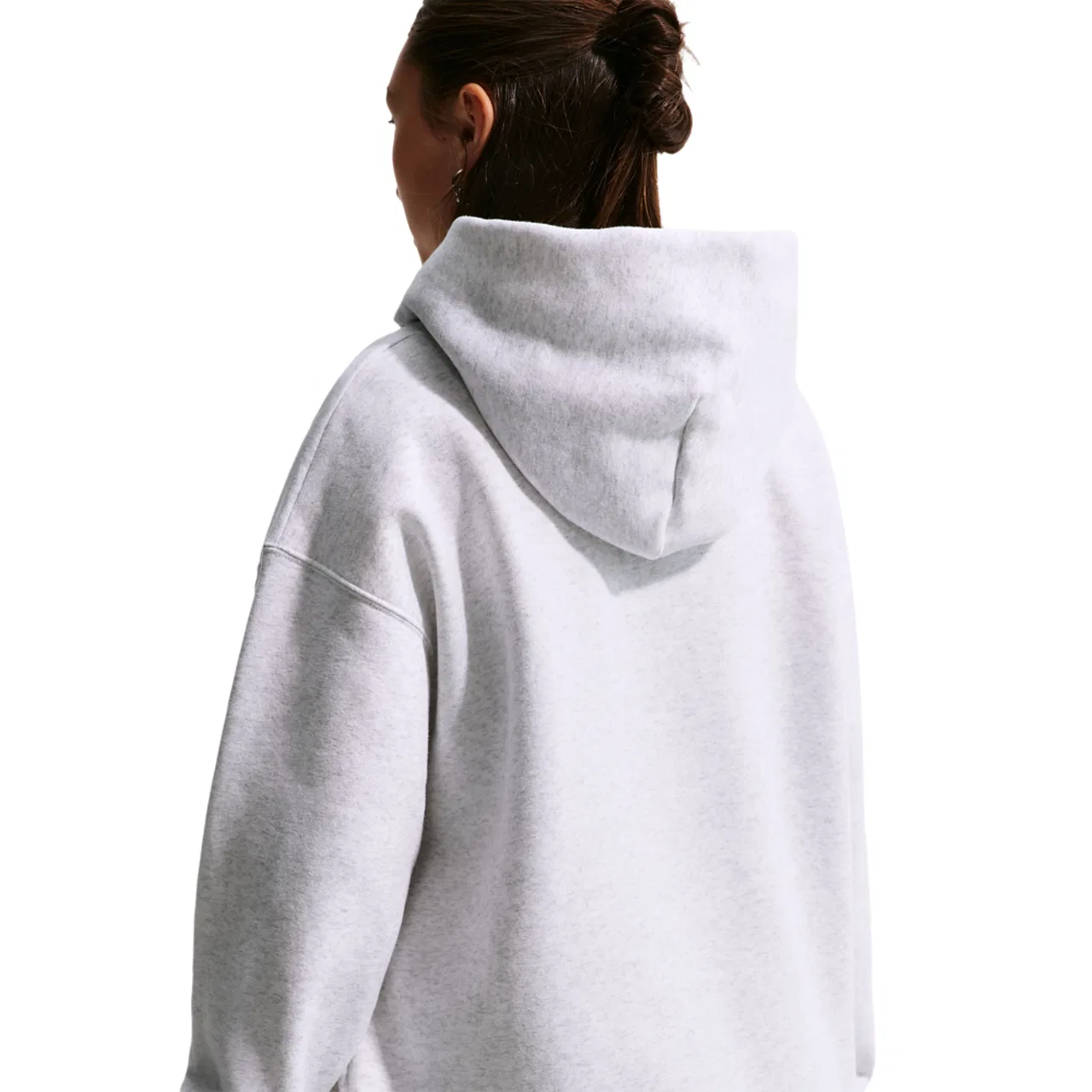 Детский свитшот оверсайз с принтом NSW Studio Fleece OS PO Hoodie Nike, White Birch Heather — фото 2