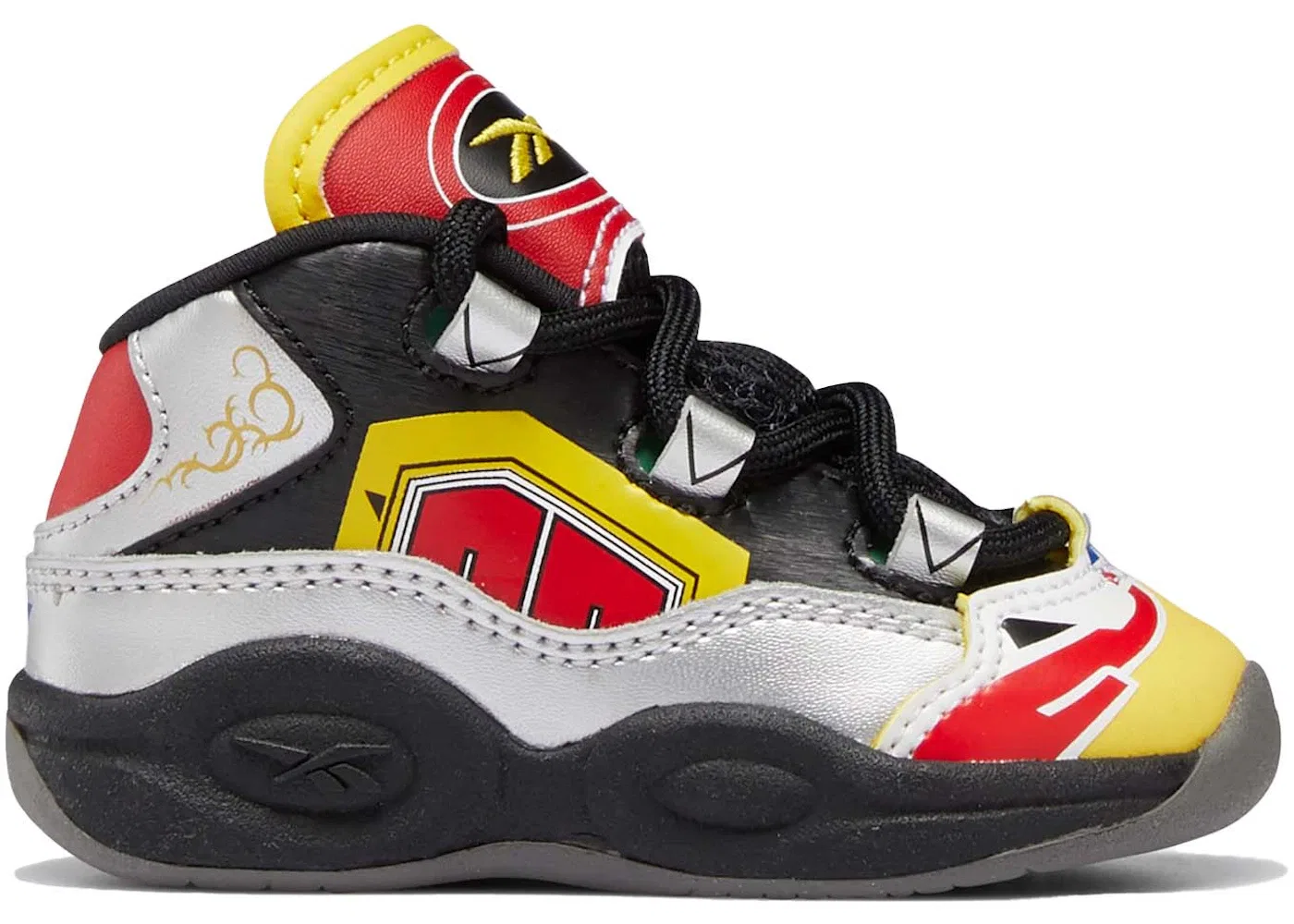 Детские кроссовки Reebok Question Mid Power Rangers Megazord, Black/Silver Metallic/Vector Red