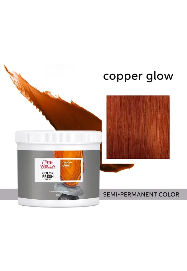 Маска для волос 2-в-1 окрашивание и уход, Color Fresh Mask, Wella, Copper Glow, 500 мл, медовый — фото 2