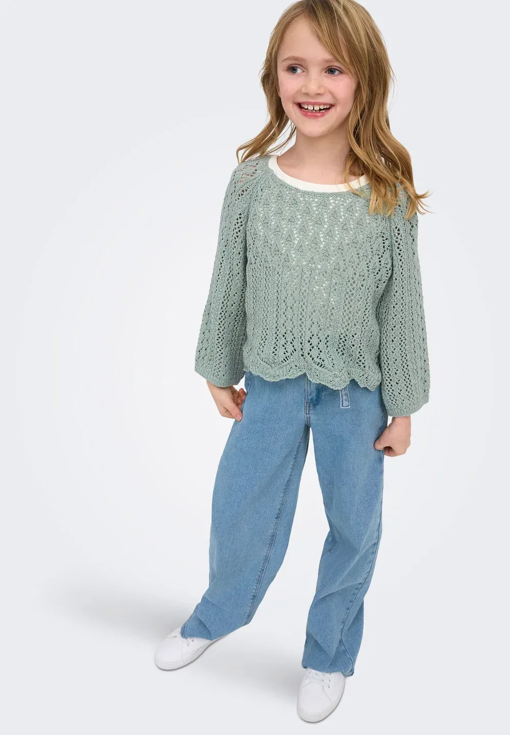 Джинсы Kogfree с широким поясом DNM NOV - джинсы свободного кроя Only Girls, Light Blue Denim — фото 4