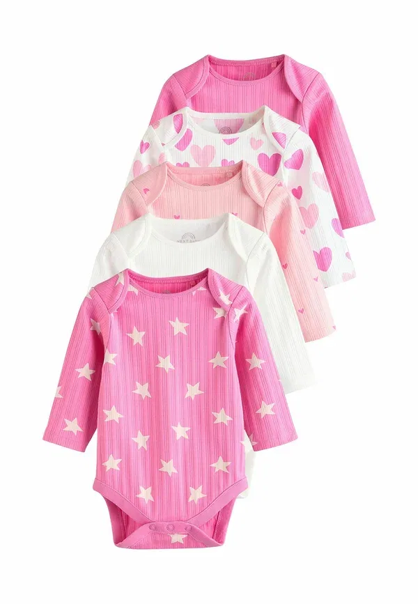 Боди с длинным рукавом, комплект 5 шт, Regular fit Next, Pink Star, розовый