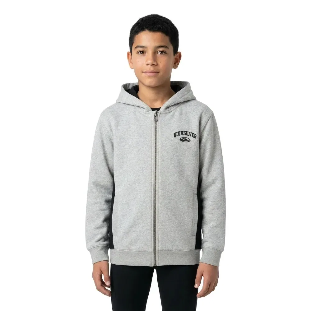 Детское худи для мальчиков с принтом NO Teacher HD от Quiksilver, Grey — фото 3