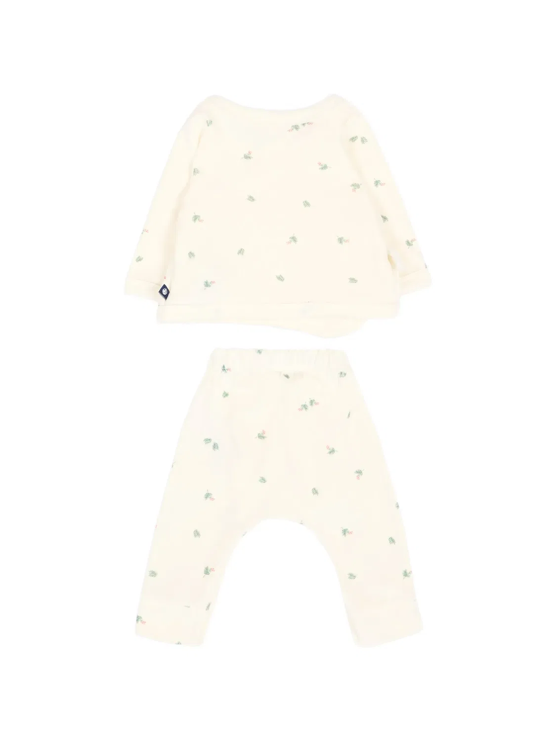 Комплект из топа и брюк с цветочным принтом Petit Bateau, нейтральные цвета — фото 3
