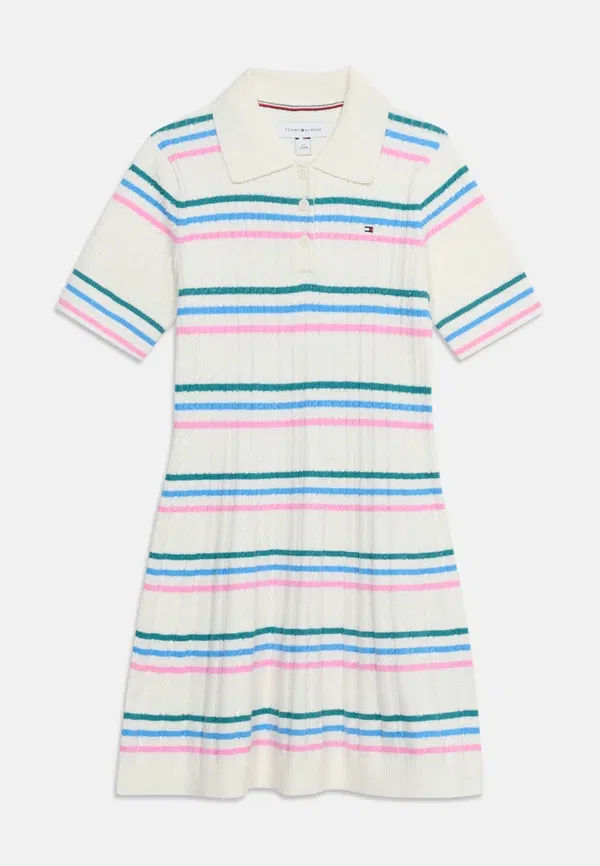 Платье-свитер поло в полоску Tommy Hilfiger, Ivory, слоновая кость — фото 4