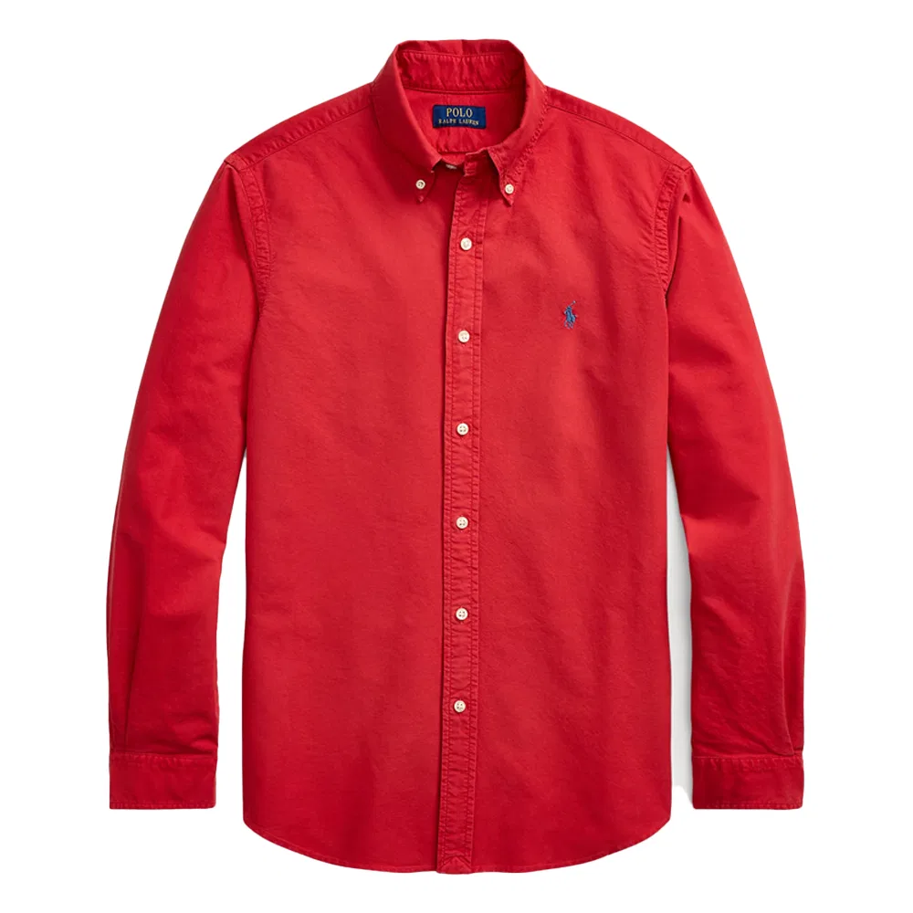 Мужская рубашка с вышитым логотипом Polo Ralph Lauren
