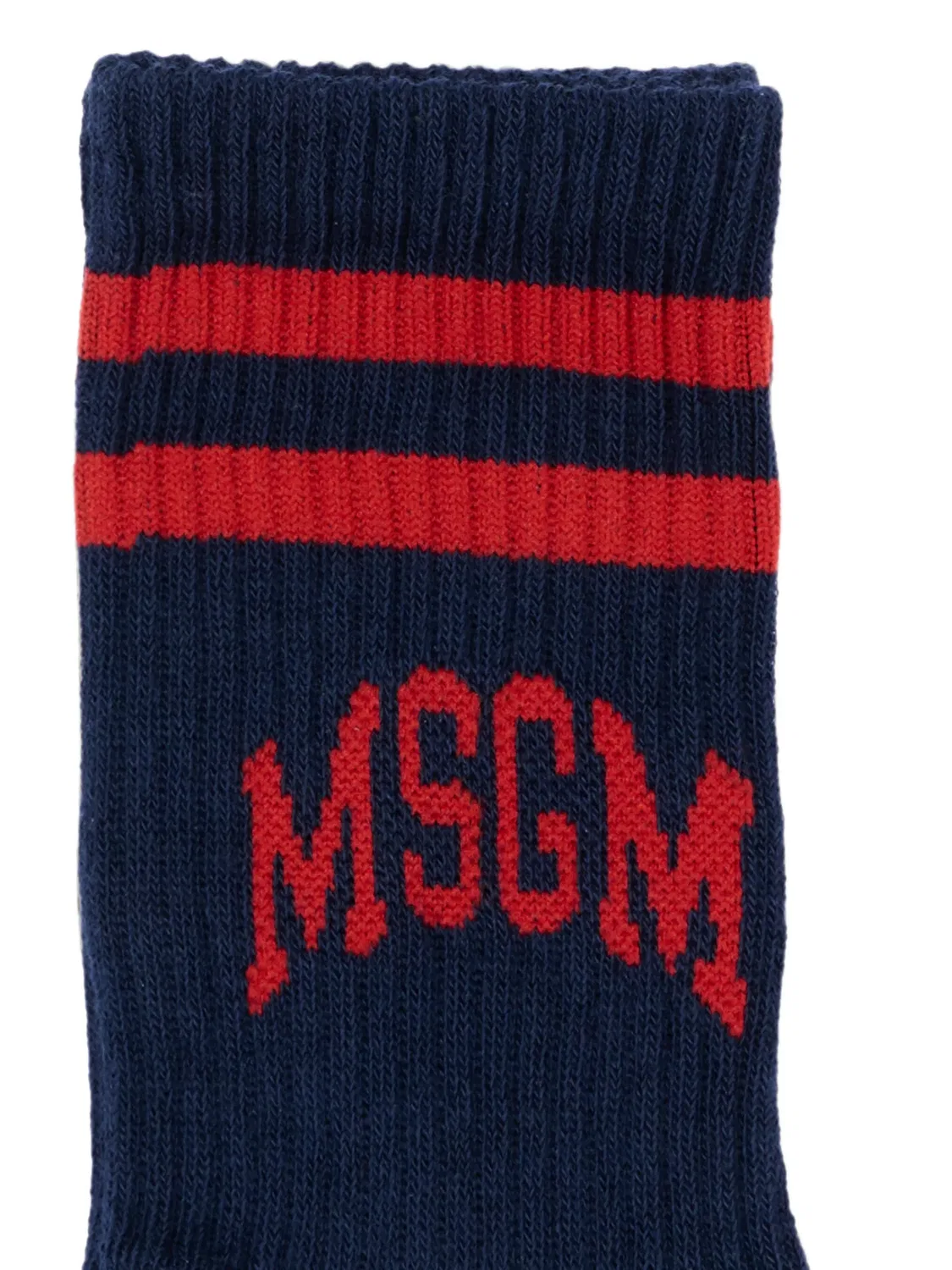 Полосатые носки с логотипом Msgm Kids, синий — фото 3
