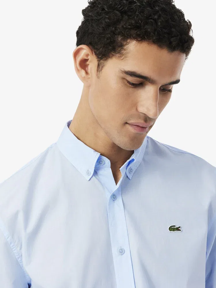 Рубашка с длинным рукавом, легкая поплин LACOSTE, Royal Blue — фото 2