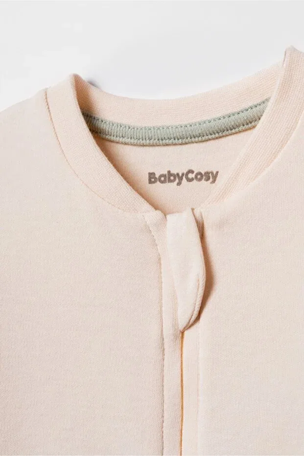 Детский комбинезон для новорожденных с длинным рукавом Babycosy Organic Wear, Ecru — фото 3