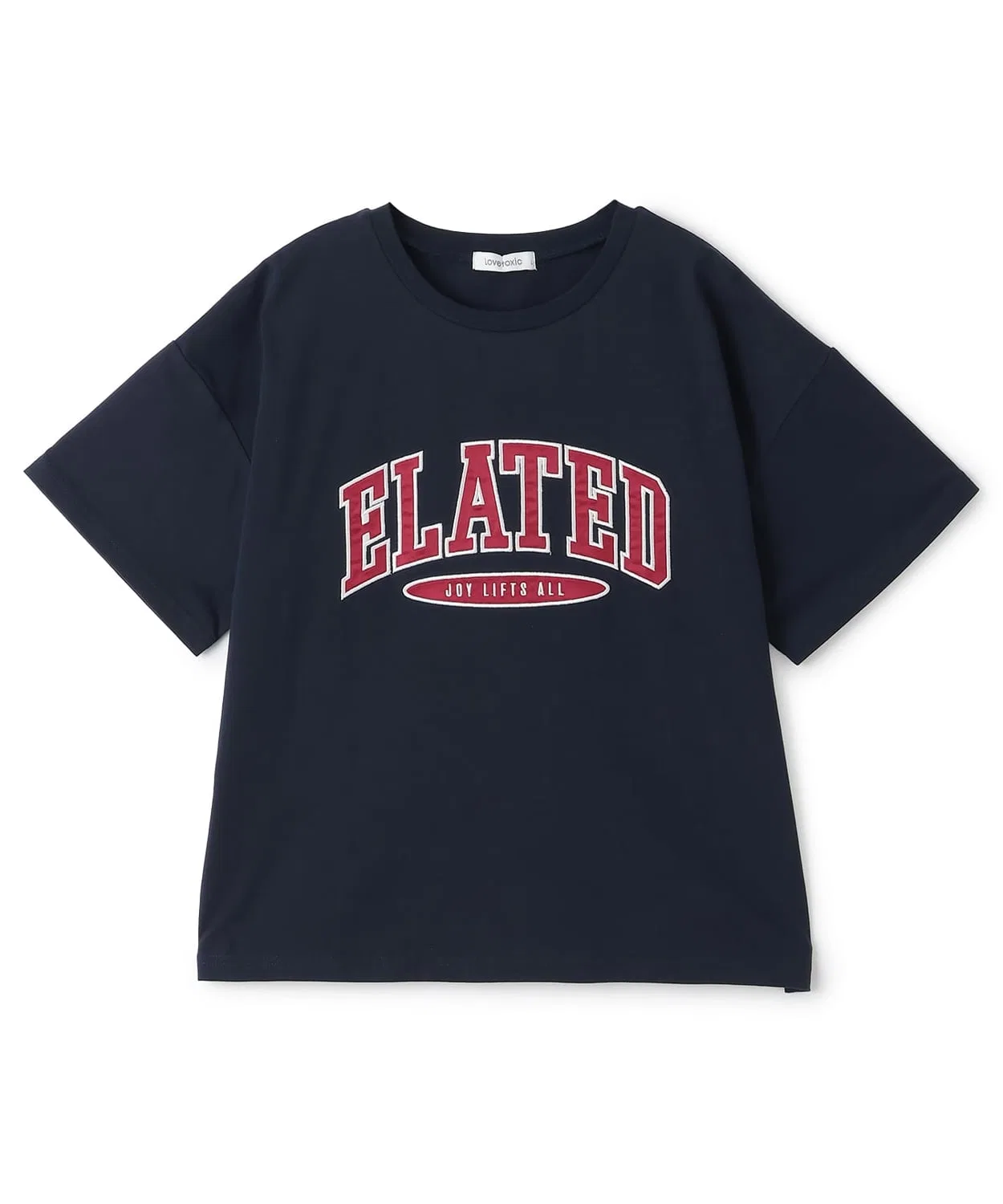 Детская футболка с длинным рукавом хлопковая, модель College Applique Logo LOVETOXIC, Navy