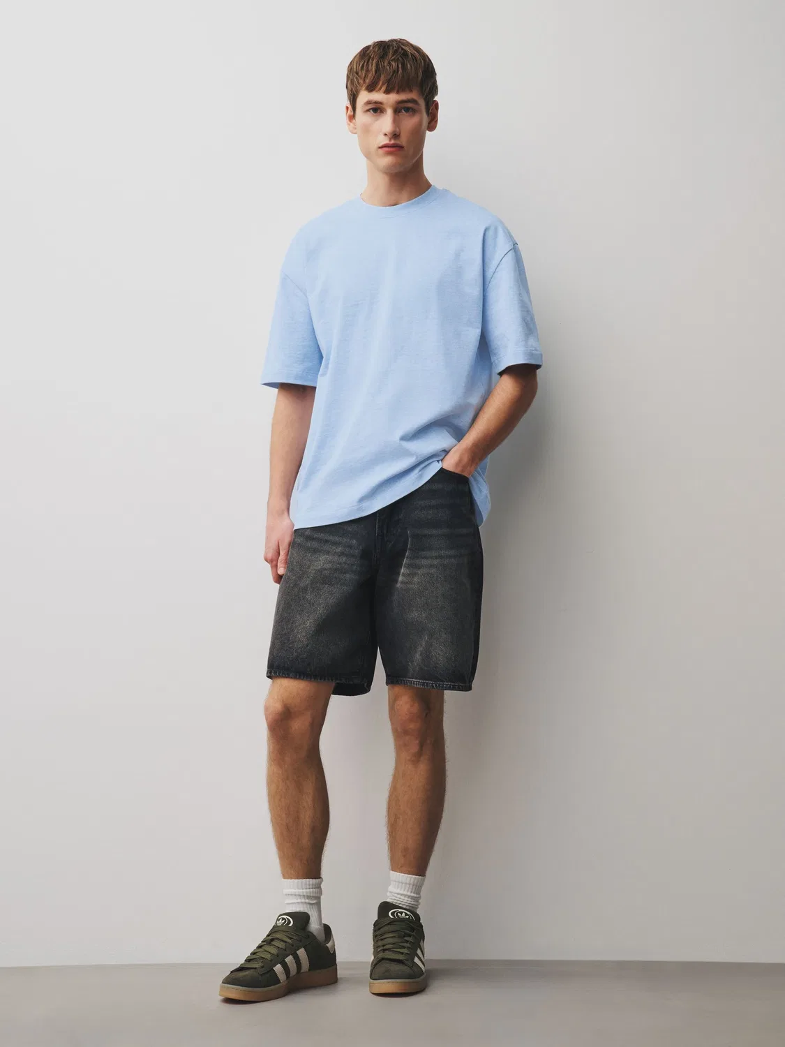 Футболка Relaxed Fit Heavyweight Ice Blue Marl Next — фото 2