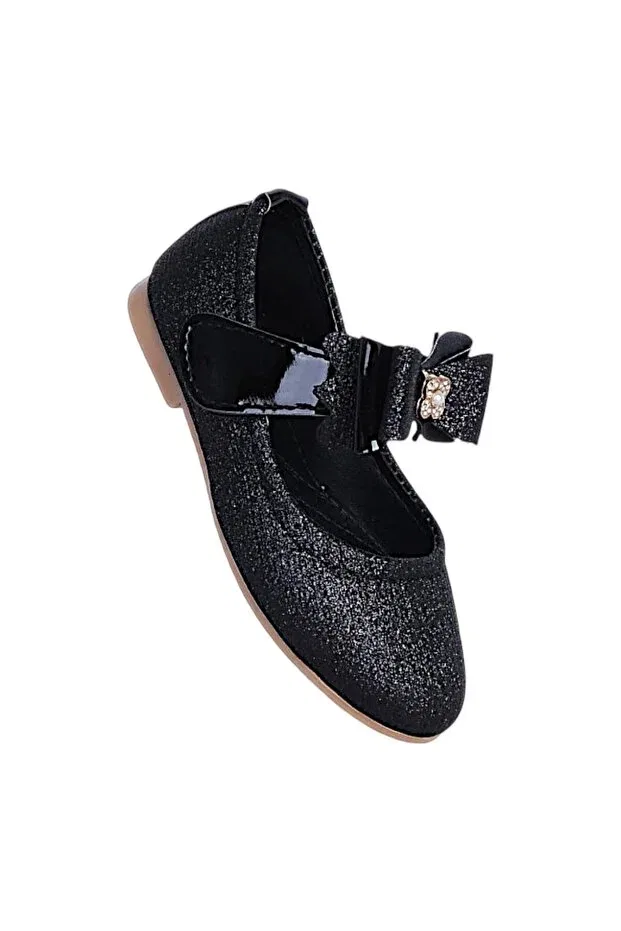 Детские балетки для девочек без застежки Herbebe 121, Black Ayakcenter