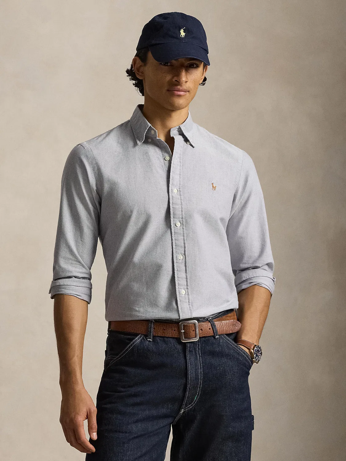 Рубашка приталенного кроя на пуговицах Polo Ralph Lauren, Smoke Blue — фото 2