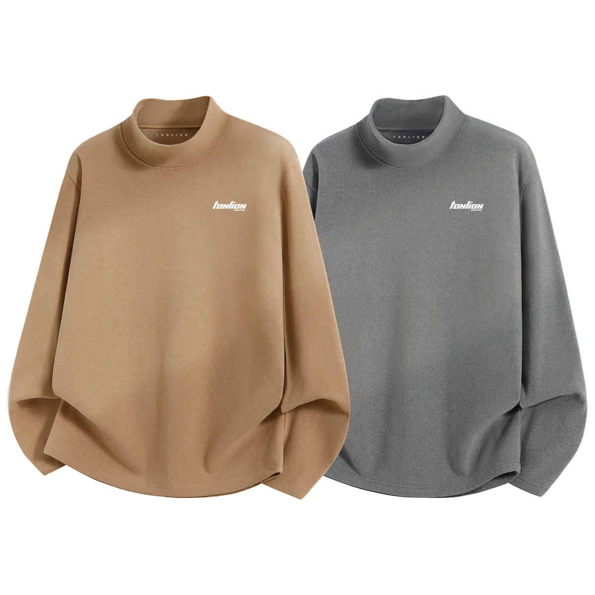 Детский комплект футболок из флиса с Tonlion, Цвет: Khaki + Night Gray