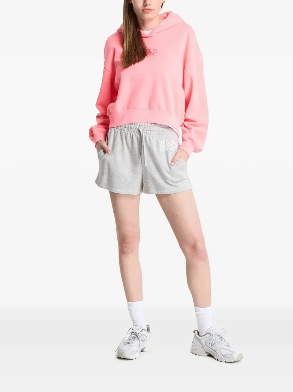 Укороченная толстовка с логотипом Gap, розовый