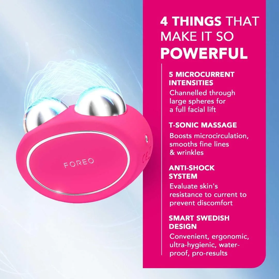 FOREO Bear Микротоковое устройство для лица - инструмент для скульптурирования лица - мгновенный лифтинг - подтяжка и контурирование - неинвазивное - усиливает впитывание средств по уходу за кожей - Fuchsia, Fuchsia — фото 3