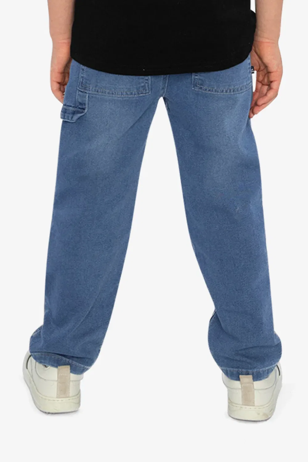 Детские брюки карго с карманами French Terry Denim Pants Deux par Deux, Light Blue Denim — фото 4