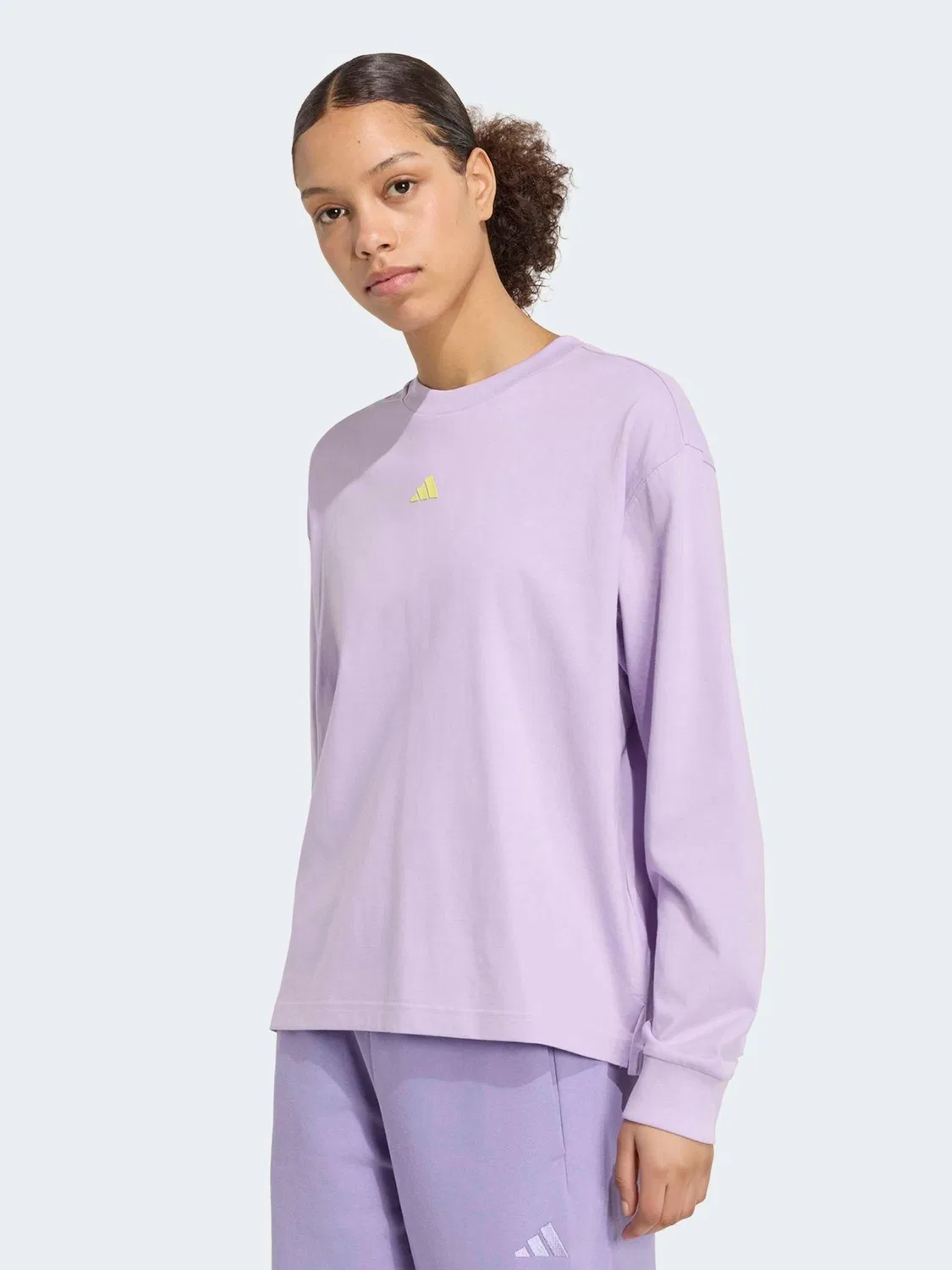 Лонгслив оверсайз с принтом adidas, Purple