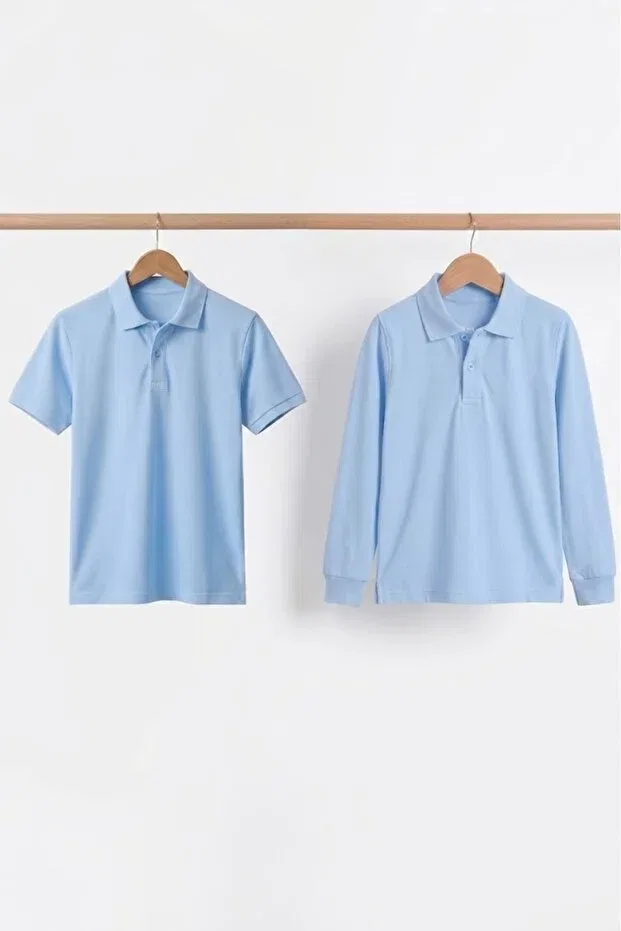 Детский комплект футболок с коротким рукавом поло Unisex Nacar Store, Baby Blue — фото 2