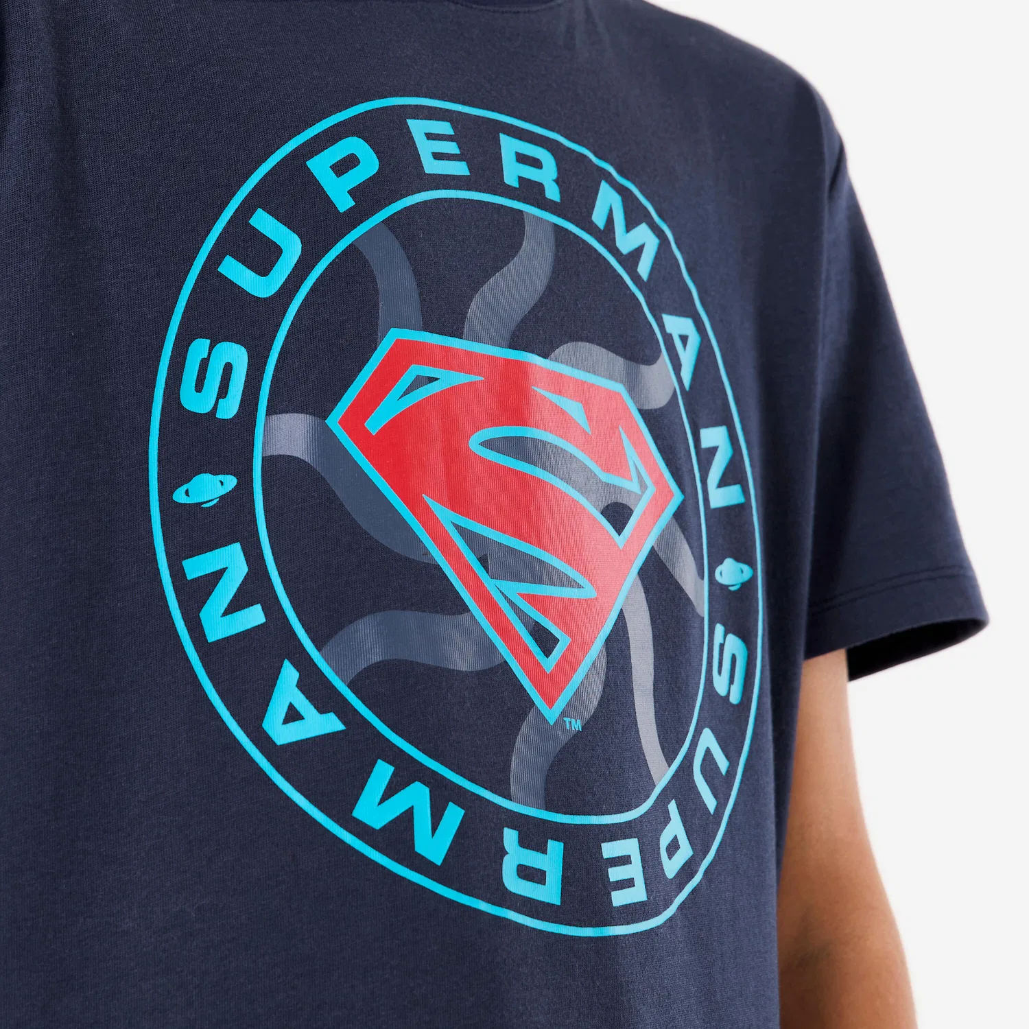 Детская футболка с принтом Superman Decathlon, Stahlblau Feuerrot — фото 3