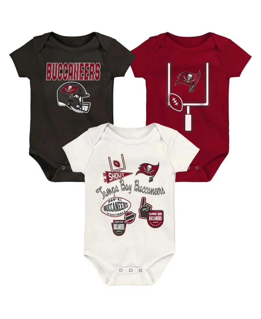 Комплект боди с коротким рукавом с принтом Tampa Bay Buccaneers Outerstuff, Black Red