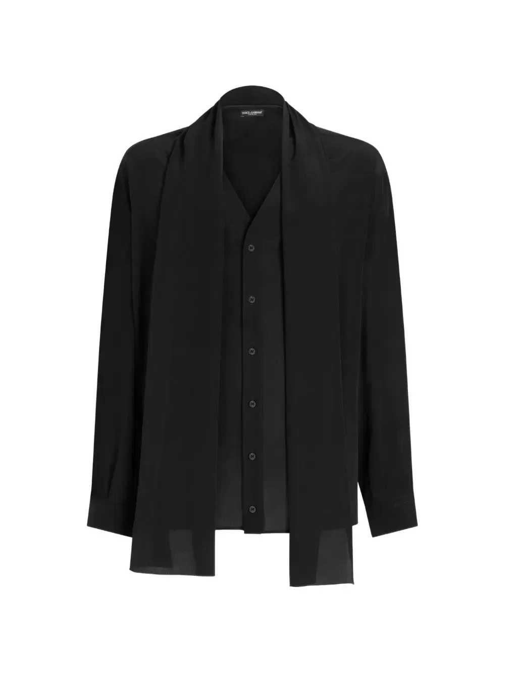 Крепдешиновая рубашка DOLCE & GABBANA, черный