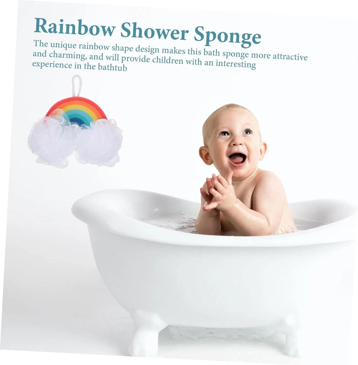 Набор мочалок для душа Rainbow Bath Sponge STOBAZA, 3 шт, мультиколор — фото 3