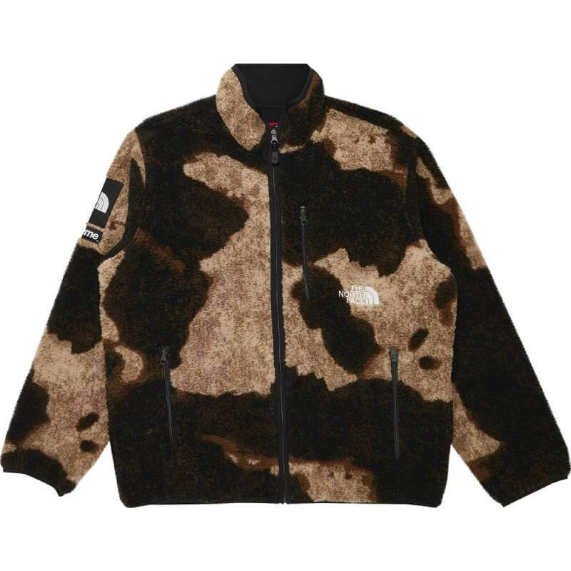 

Куртка Supreme x The North Face Bleached Denim Print Fleece, черный