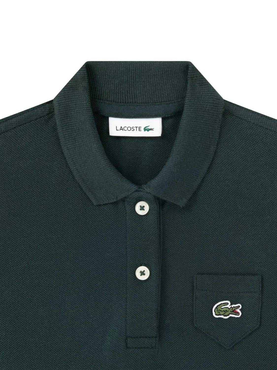 Платье для девочки из пике с логотипом Lacoste, зеленый — фото 2