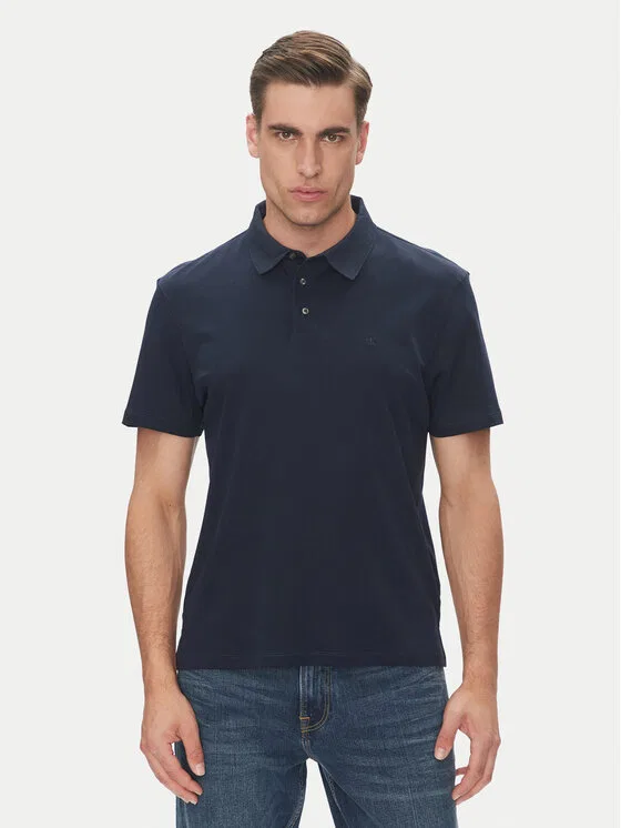 Поло regular fit Supima Calvin Klein, темно-синий
