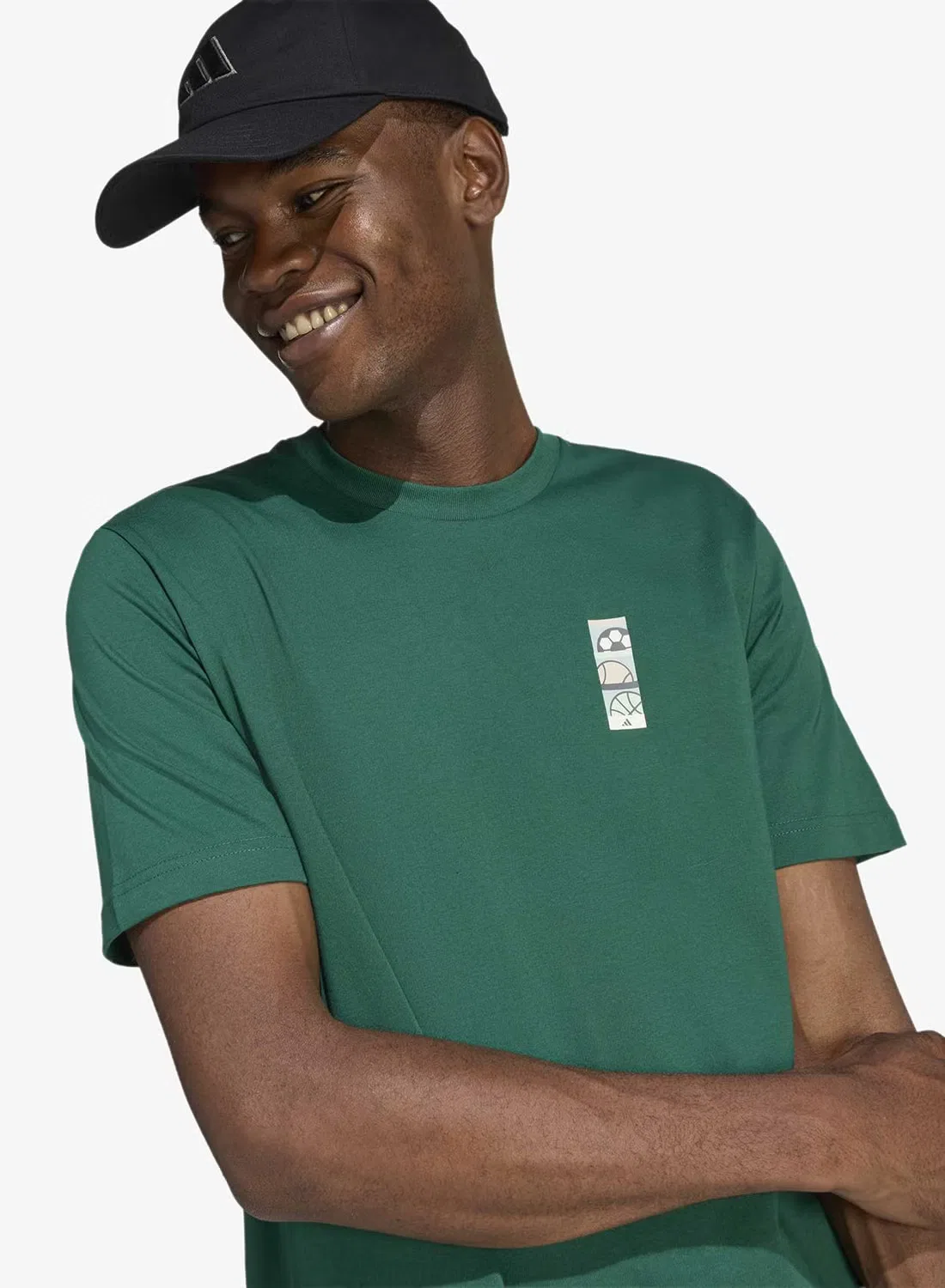Футболка с принтом Mos poster graphic Adidas, зеленый — фото 3