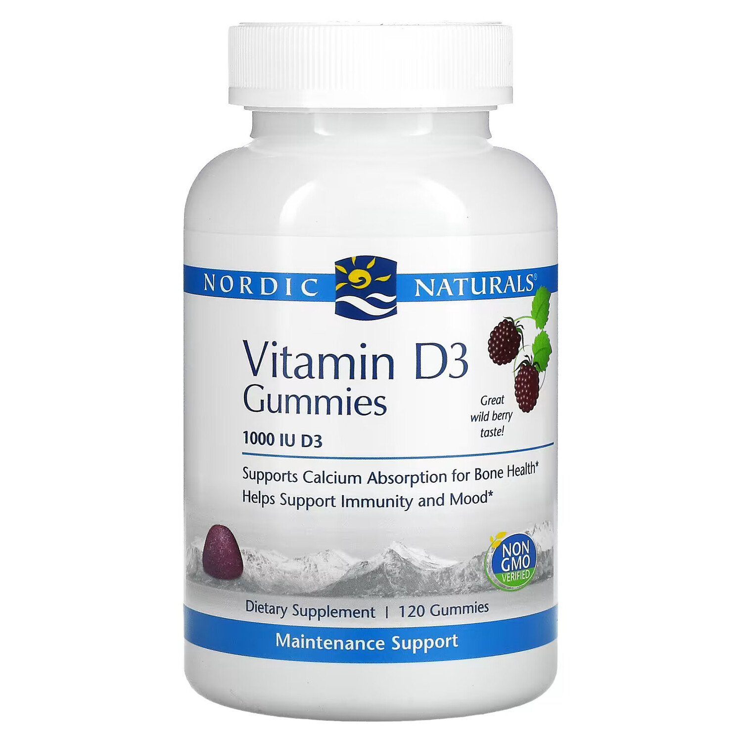 

Nordic Naturals, Витамин D3, вкус лесных ягод, 1000 МЕ, 120 жевательных таблеток