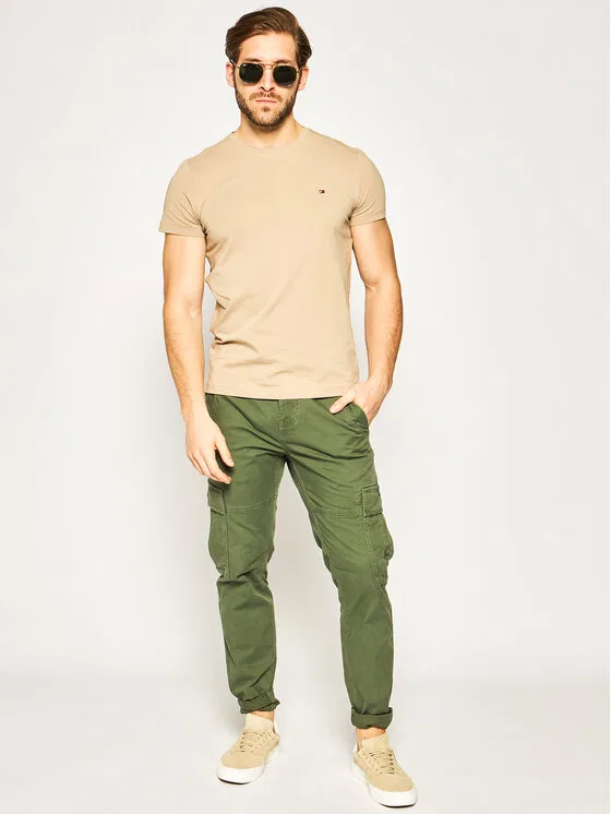 Футболка slim fit Strech Tommy Hilfiger, коричневый — фото 2