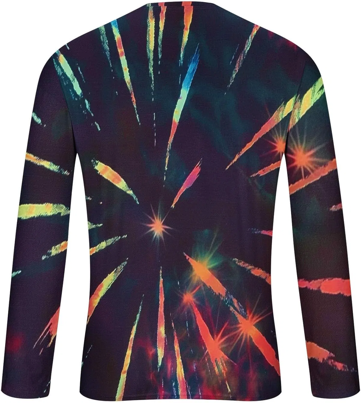 Мужская футболка с 3D графикой Tie Dye Long Sleeve Shirts for Men, Black — фото 3
