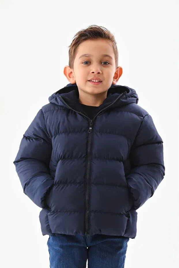 Детское зимнее пальто для мальчиков с капюшоном Mina, Dark Blue