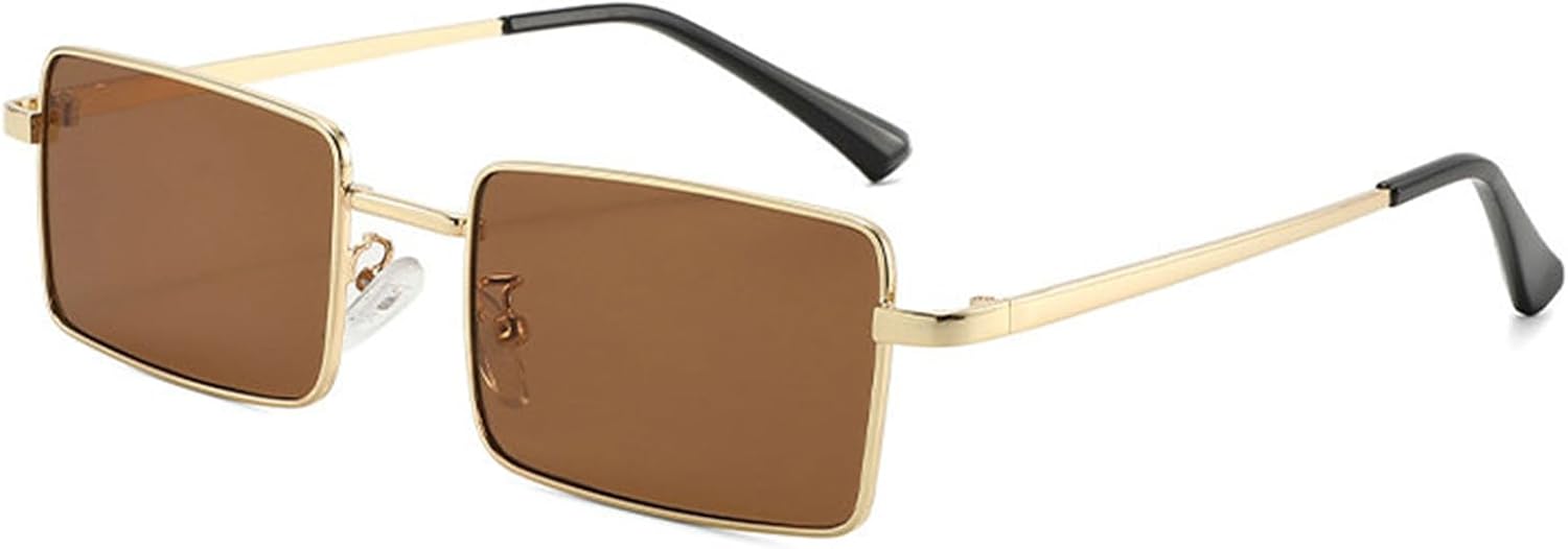 

Солнцезащитные очки Helena в стиле ретро, ​​квадратные, для женщин и мужчин, золотистые металлические, маленькие, в стиле Y2k, узкие прямоугольные, мужские, в стиле 90-х, C3