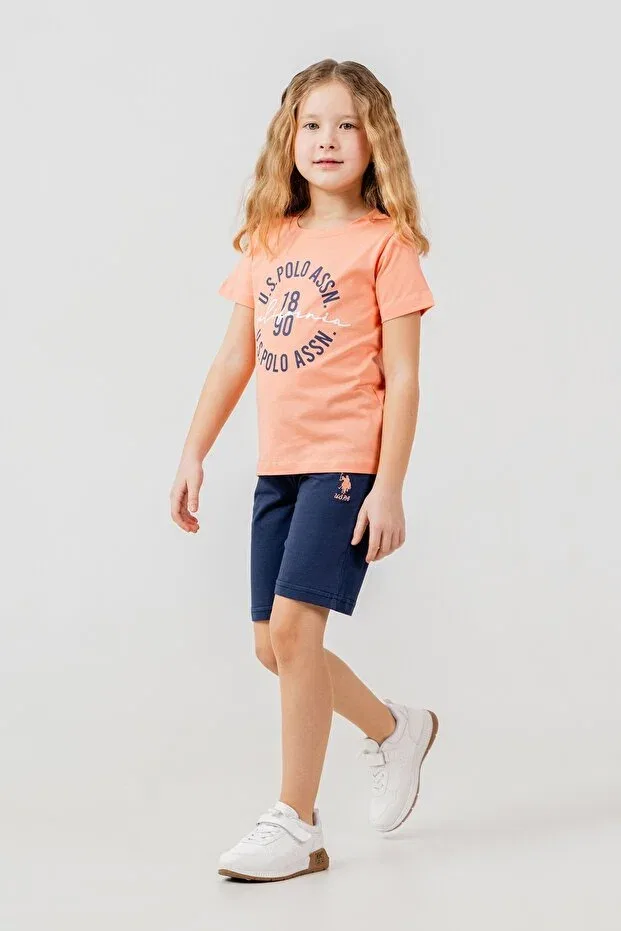 Детская пижама для девочек с коротким рукавом U.S. Polo Assn., Orange