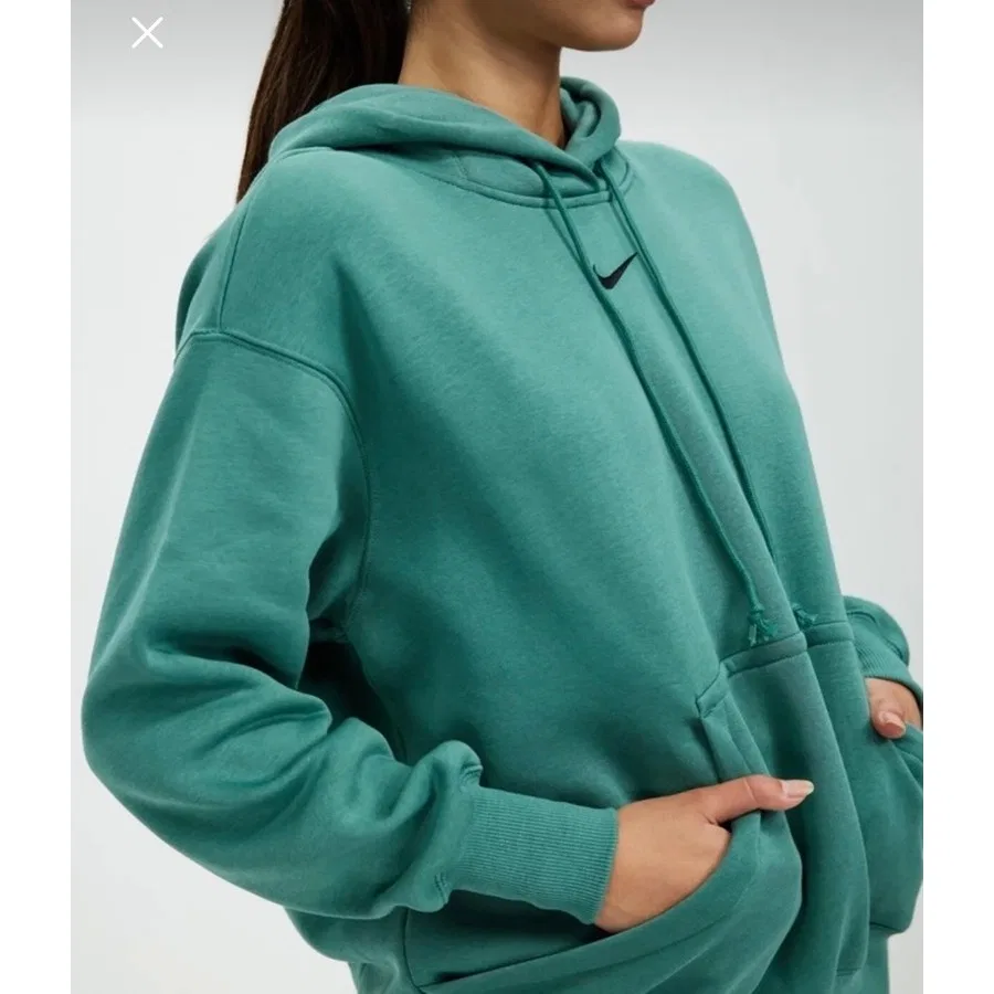 Женский свитшот-худи Oversized Fit Phoenix Fleece Nike, Зеленый — фото 3