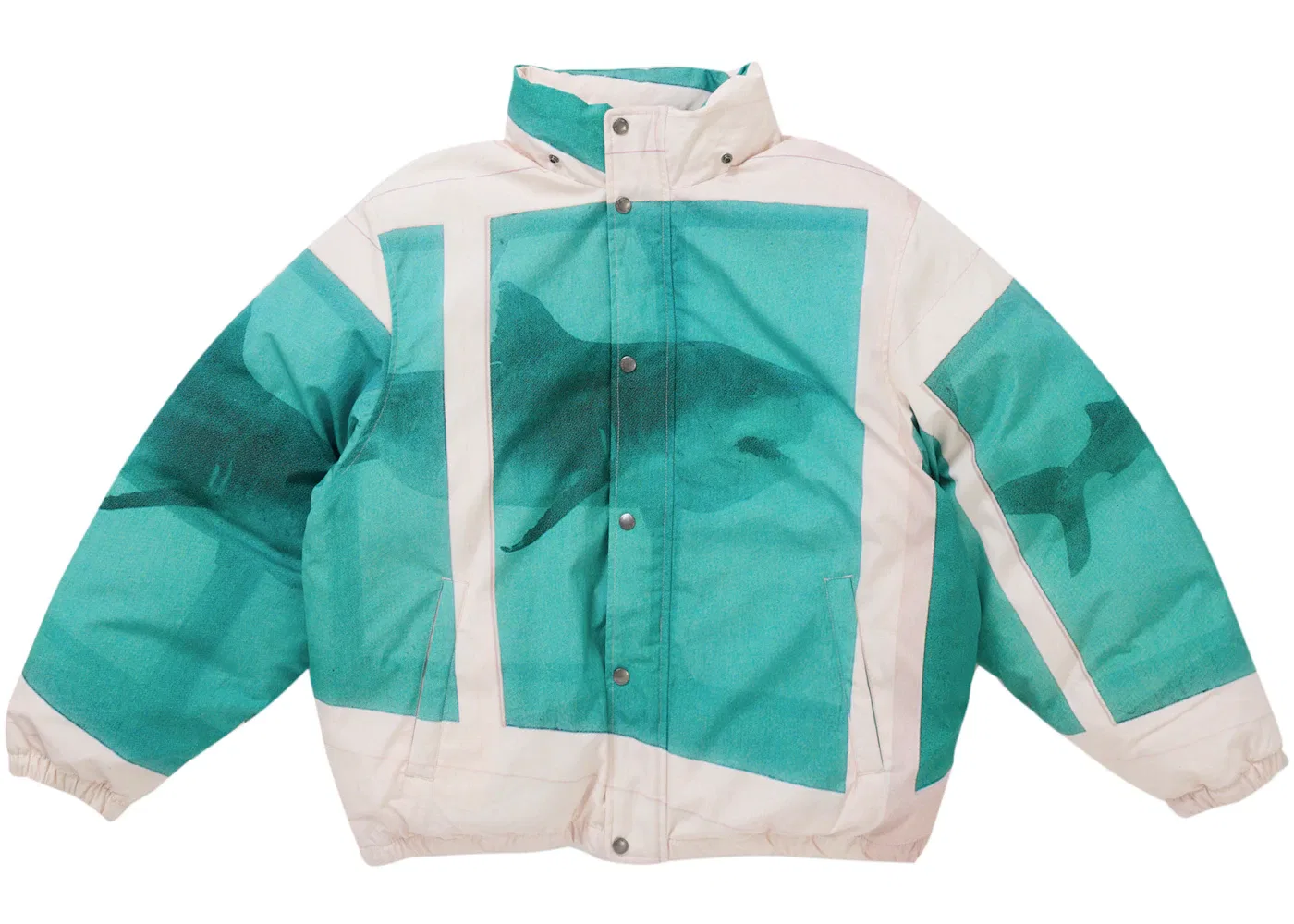 Мужская куртка-пуховик с принтом Supreme Damien Hirst Down Puffer Jacket, White — фото 4
