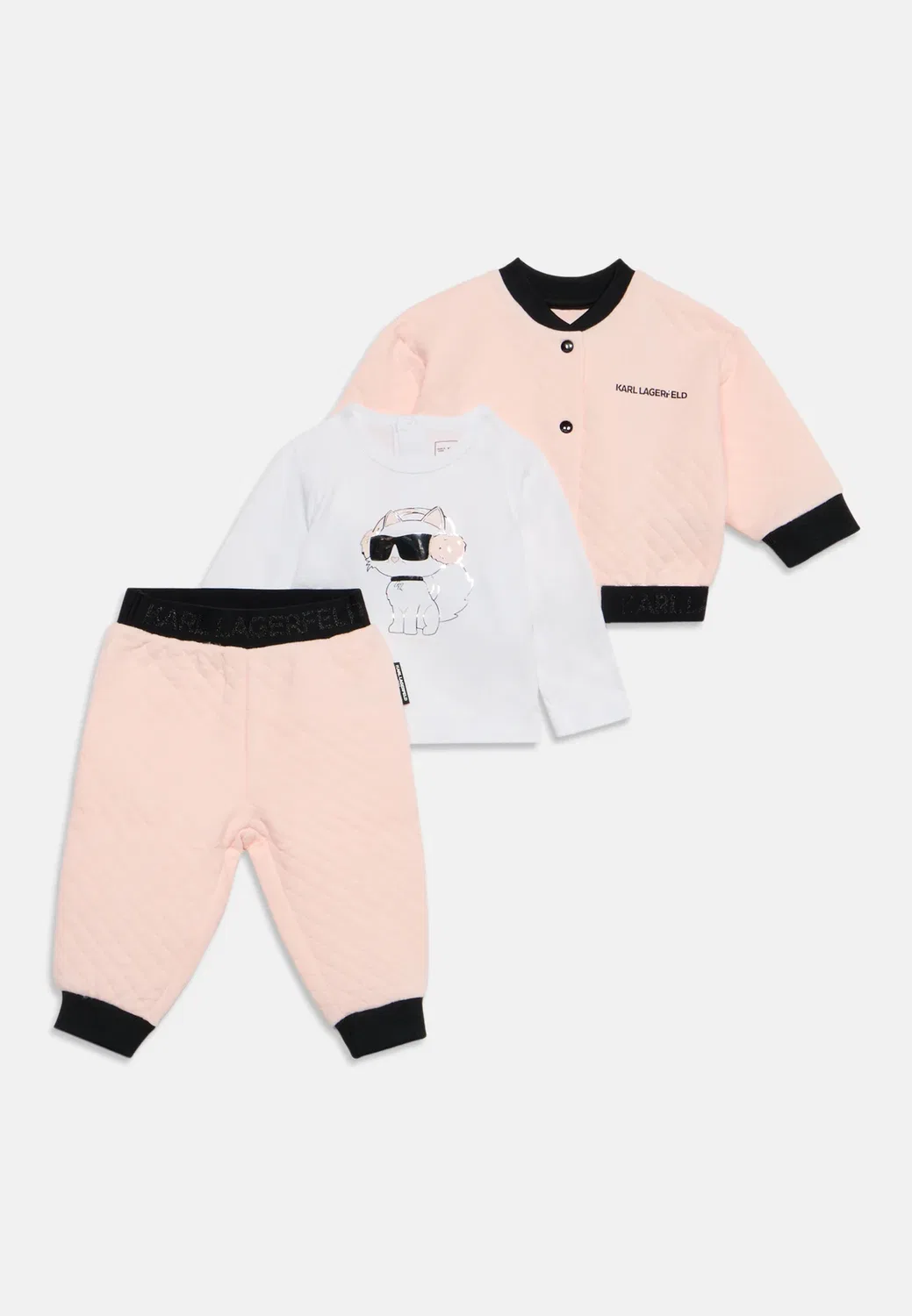 Комплект унисекс - толстовка на молнии Karl Lagerfeld Kids, Pale Blush