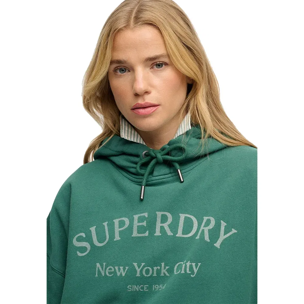 Худи Superdry Luxe Casual Relaxed, зеленый — фото 4