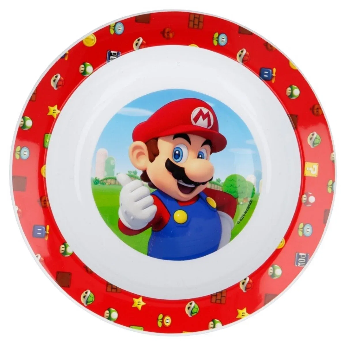 Детская тарелка для детей от 4 лет, подходит для микроволновки Super Mario, красный — фото 2